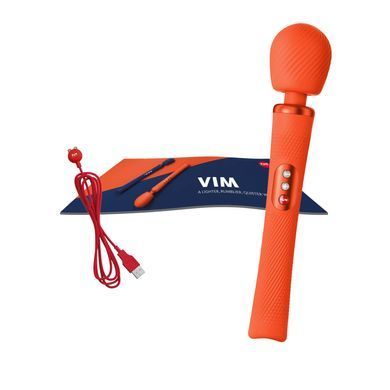 Вібромасажер-мікрофон Fun Factory VIM Vibrating Wand sunrise orange (діаметр 6 см, до 6 год. роботи) зображення