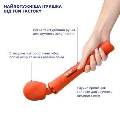 Вібромасажер-мікрофон Fun Factory VIM Vibrating Wand sunrise orange (діаметр 6 см, до 6 год. роботи) зображення