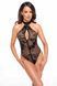 Прозоре боді з блискавкою Noir Handmade F314 Ego flocked mesh halter bodysuit, розмір S картинка 5