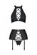 Комплект із еко-шкіри: топ, трусики, пояс для панчох Passion Nancy Set black, розмір L/XL картинка 5