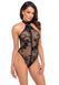 Прозоре боді з блискавкою Noir Handmade F314 Ego flocked mesh halter bodysuit, розмір S картинка 1