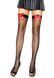 Панчохи-сітка з червоним атласним бантиком Leg Avenue Fishnet Thigh Highs With Bow OS Black & Red зображення