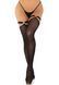 Панчохи з металевим сердечком Leg Avenue Thigh highs with garter top Black One Size картинка 1
