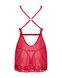 Прозрачная рубашка беби-долл + стринги Obsessive Lacelove babydoll & thong Red, размер XS/S картинка 4