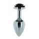 Металлическая анальная пробка Lux Active Rose Anal Plug Black (диаметр 3,3 см) картинка