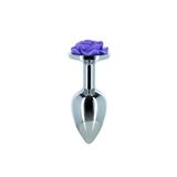 Фото Металлическая анальная пробка Lux Active Rose Anal Plug Purple (диаметр 2,8 см)