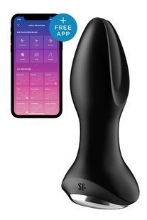 Анальна смарт вібропробка із перловим масажем Satisfyer Rotator Plug 2+ Black (діаметр 3,5 см) зображення