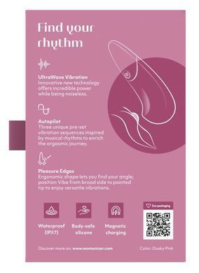 Вібратор кліторальний Womanizer Vibe Dusky Pink зображення