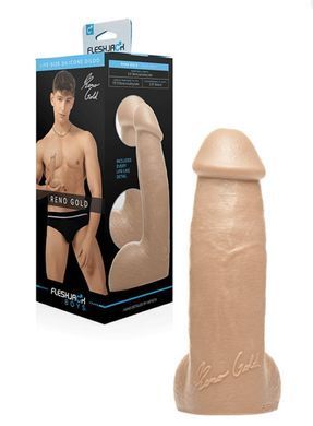 Фаллоимитатор реалистичный Fleshjack Boys: Reno Gold Dildo (диаметр 4,6 см) картинка