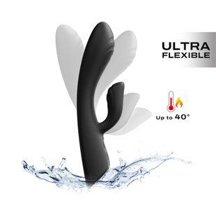 Вибратор-кролик с подогревом Dorcel FLEXI RABBIT BLACK (диаметр 3,6 см) картинка