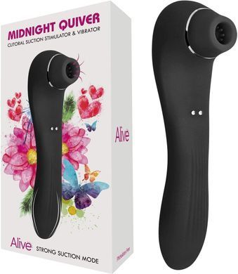 Вибратор и вакуумный стимулятор 2-в-1 Alive Midnight Quiver (диаметр 3,3 см) картинка