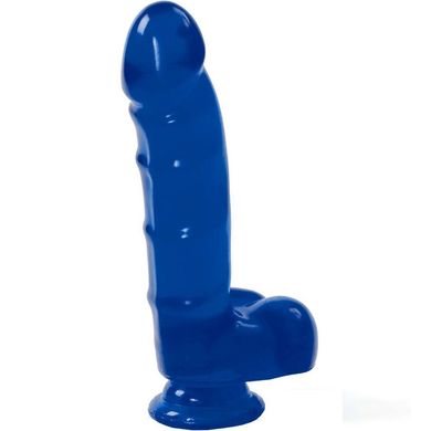 Фалоімітатор з мошонкою Doc Johnson Jelly Jewels Cock and Balls with Suction Cup, синій зображення