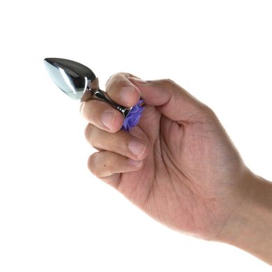 Металлическая анальная пробка Lux Active Rose Anal Plug Purple (диаметр 2,8 см) картинка