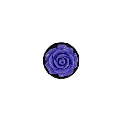 Металева анальна пробка Lux Active Rose Anal Plug Purple (діаметр 2,8 см) зображення