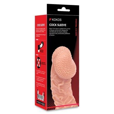 Насадка на член з отвором для мошонки Kokos Cock Sleeve CS 006, розмір L зображення