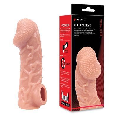 Насадка на член з отвором для мошонки Kokos Cock Sleeve CS 006, розмір L зображення