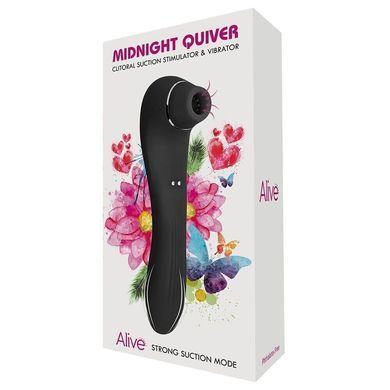 Вибратор и вакуумный стимулятор 2-в-1 Alive Midnight Quiver (диаметр 3,3 см) картинка