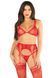Еротичний комплект: ліф, стокінги та трусики Leg Avenue Bra Top, String and Garter Belt Stockings One Size, Red картинка 1