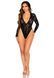 Боди-сетка со стразами и длинным рукавом Leg Avenue Rhinestone Lace Deep-V Bodysuit One Size, Black картинка 4