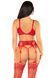 Еротичний комплект: ліф, стокінги та трусики Leg Avenue Bra Top, String and Garter Belt Stockings One Size, Red картинка 2