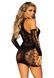 Сексуальна мінісукня з рукавичками Leg Avenue Mini dress and matching gloves Black One Size картинка 4