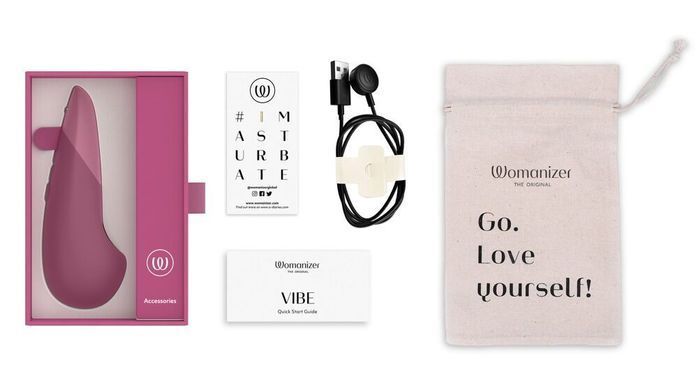 Вібратор кліторальний Womanizer Vibe Dusky Pink зображення
