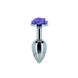 Металева анальна пробка Lux Active Rose Anal Plug Purple (діаметр 2,8 см) картинка 1
