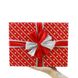 Подарункова коробка з бантом червоно-біла, розмір L (28,5 x 21,5 x 12,8 см) картинка 2