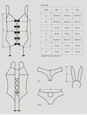 Ролевой костюм зайки Obsessive Bunny suit 4 pcs costume pink, размер L/XL картинка