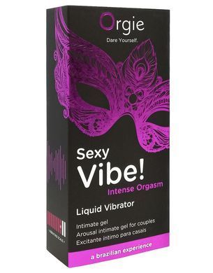 Рідкий вібратор Orgie Sexy Vibe! Intense Orgasm, вібрація 8/10 (15 мл) зображення