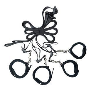 Розтяжка на ліжко + пов'язка на очі Punishment 5-Piece Bed Restraint Kit Black зображення