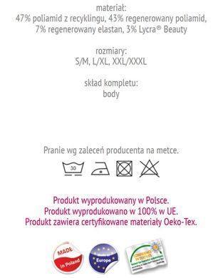 Боді з мереживом Passion ECO LEAFA BODY black, розмір L/XL зображення