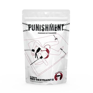 Розтяжка на ліжко + пов'язка на очі Punishment 5-Piece Bed Restraint Kit Black зображення