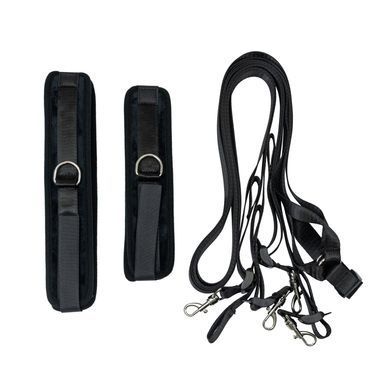 Розтяжка на ліжко + пов'язка на очі Punishment 5-Piece Bed Restraint Kit Black зображення