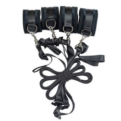Розтяжка на ліжко + пов'язка на очі Punishment 5-Piece Bed Restraint Kit Black зображення