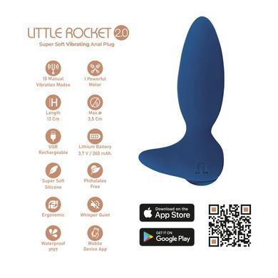 Смарт анальна вібропробка Adrien Lastic Little Rocket 2.0 + APP (діаметр 3,5 см) зображення