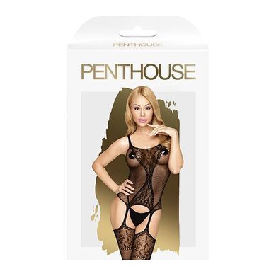 Бодистокинг с силуэтным рисунком Penthouse Miss Curvy Black, размер S/L картинка