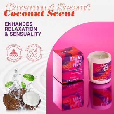 Масажна свічка Love To Love LIGHT MY FIRE Coconut, кокос (65 мл) зображення