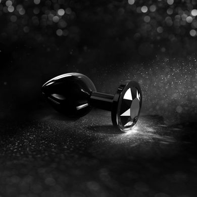 Металева анальна пробка із чорним кристалом Dorcel Diamond Plug BLACK, розмір S (діаметр 2,7 см) зображення