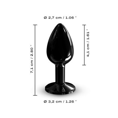 Металева анальна пробка із чорним кристалом Dorcel Diamond Plug BLACK, розмір S (діаметр 2,7 см) зображення