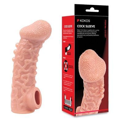 Насадка на член з отвором для мошонки Kokos Cock Sleeve CS 007, розмір M зображення
