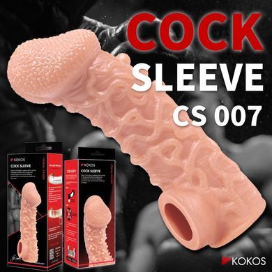 Насадка на член з отвором для мошонки Kokos Cock Sleeve CS 007, розмір M зображення