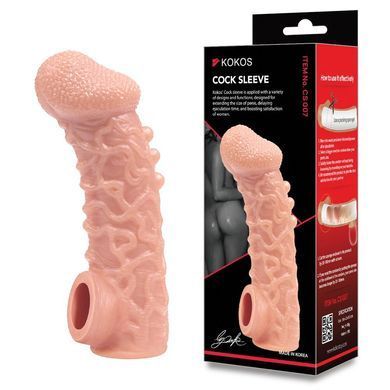 Насадка на член з отвором для мошонки Kokos Cock Sleeve CS 007, розмір M зображення