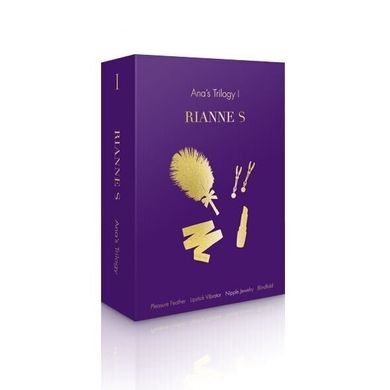 Подарунковий набір RIANNE S Ana's Trilogy Set I: помада-вібратор, пір'їнка, затискачі для сосків, пов'язка зображення