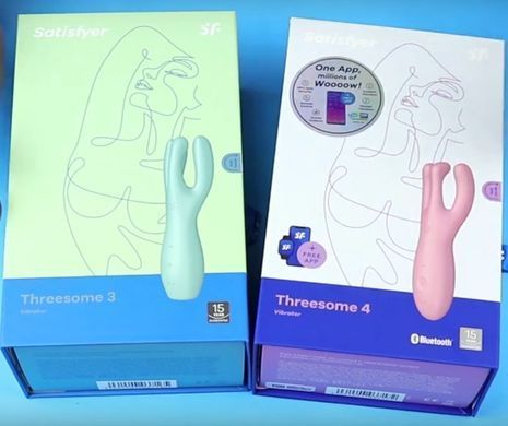 Клиторальный смарт вибратор с тремя пальчиками Satisfyer Threesome 4 Blue картинка