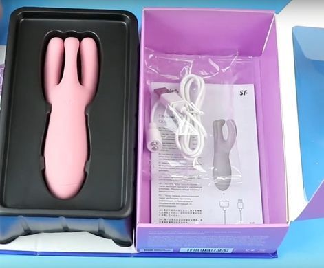 Клиторальный смарт вибратор с тремя пальчиками Satisfyer Threesome 4 Blue картинка