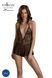 Боді з мереживом Passion ECO LEAFA BODY black, розмір L/XL картинка 1