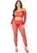 Костюм-сетка с сердечками Leg Avenue Off The Shoulder Top and Footless Tights One Size, Red картинка 5