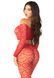 Костюм-сетка с сердечками Leg Avenue Off The Shoulder Top and Footless Tights One Size, Red картинка 4