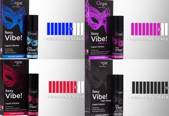 Рідкий вібратор Orgie Sexy Vibe! Intense Orgasm, вібрація 8/10 (15 мл) зображення